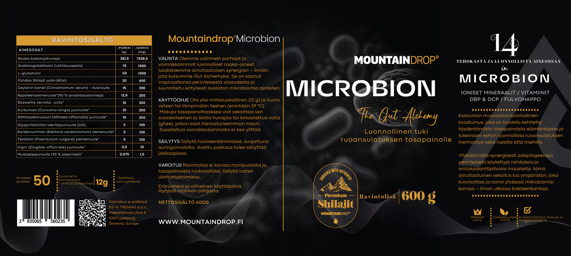 Mountaindrop Microbion 600g - Luonnollinen tuki suoliston hyvinvoinnille - Image 4